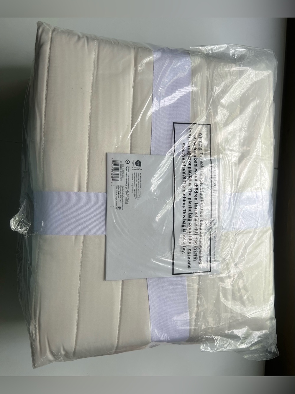 Twin/Twin Extra Long Satin Quilt Ivory - Room Essentials™ - Picture 4 of 9